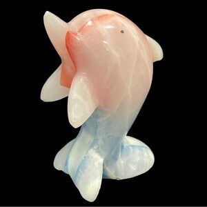 Vintage 1980s Onyx Marble Dolphin Sculpture - Atlantis Paradise Island Bahamas